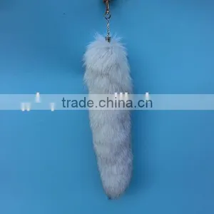 Genuine Fox Tail Fur Blue Fox Tail Keychain for Bag and Garments thumbnail-6
