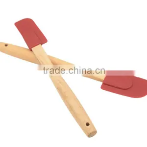 Kitchen Kids Eat Free Designer Silicone Spatula Wooden Handle Spatula Silicone thumbnail-1