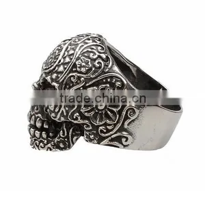 Fashion Man's Stainless Steel Ring Personality Punk Skull Titanium Steel Rings thumbnail-5