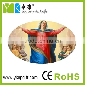 Home Decor Catholic Religious Round Plate Blessed Virgin Mary and Angels thumbnail-4