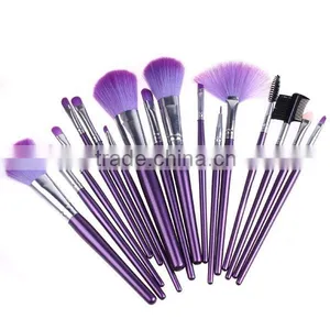 Hot!!100% High Quality 16 Pcs Professional Purple Makeup Brushes Set Tool Make Up Wood Tools Case Cosmetic Brush thumbnail-1