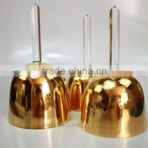 24k Gold Quartz Crystal Singing Bowl With Handle and Design thumbnail-3