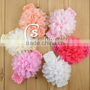 Bohemian Style Flower Rope Elastic Hair Band for Women / NEW Grosgrain Ribbon Baby Headbands Boutique Flower thumbnail-1