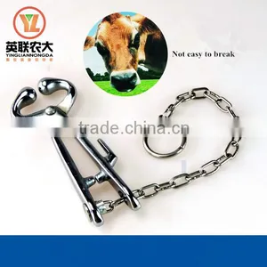 China Suppliers Veterinary Instrument Cattle Chain Nose Pincer Stainless Steel Cattle Bull Holder Plier for Sale thumbnail-1