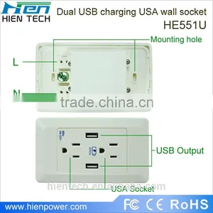 Socket Internal Wiring 15A Tripolar US Standard Wall Outlet, ETL Approval thumbnail-4