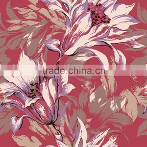 Vinyl Wallpaper Waterproof Wallpaper for Bathrooms With Big Flower Pattern thumbnail-6