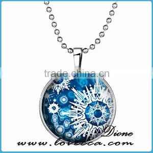 Christmas Cabochon Glass Pendant Necklace Jewelry Gift thumbnail-1