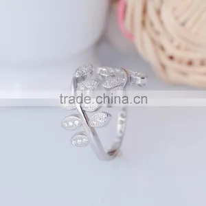 925 Silver Peace and Love Olive Leaf Adjustable Open Ended Ring thumbnail-4