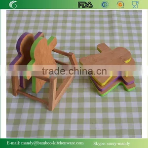 Hand-in-hand Bamboo Coaster Set With Colorful End thumbnail-1