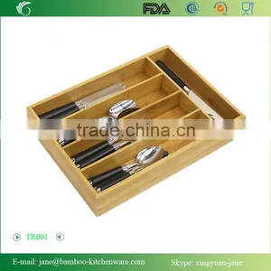 Home Basics Bamboo Kitchen Utensil Cutlery Tray or Drawer thumbnail-1