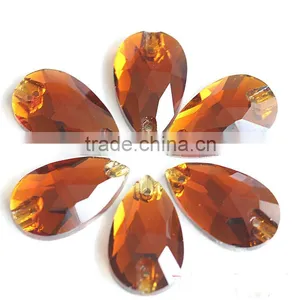 Fashion Teardrop Flat Back Two Holes Crystal Stone Design for Dresses thumbnail-6