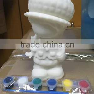 White Little Girl Plastic Toy,DIY Color Painting Toy,Custom Money Box Toy thumbnail-1