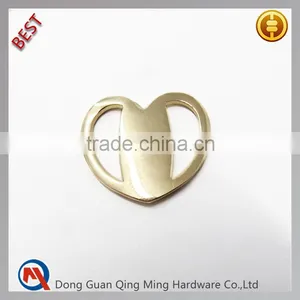Heart Shape Light Gold Color Metal Belt Buckle thumbnail-1