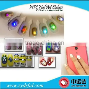 Hot Sale Colorful NFC Nail Sticker Flash LED NFC Art Nail Stickers NFC Tag thumbnail-1