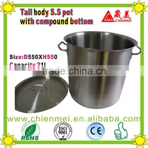 Elegant 03 Style Tall Body Stainless Steel Cooking Pot With Aliminum Clad Bottom thumbnail-1