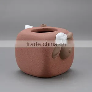 Choi Sand Pottery Crafts Cartoon Animal Small Ceramic Flower Pots thumbnail-5