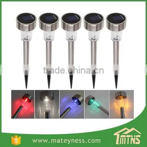 Outdoor Stainless Steel Led Solar Lawn Garden Landscape Solar Path Light thumbnail-1