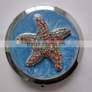 Ocean Style Decorative Metal Compact Mirror With Sea Star thumbnail-1