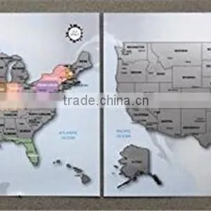 Personalized Scratch-off Us Map the United States of America A4 Size Poster Travel Silver Layer thumbnail-2