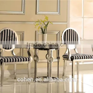 New Design Round Marble Top Silver Hotel/living Room Furniture Side/corner Table Set thumbnail-3