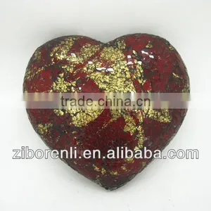 Gift Set Crackle Mosaic Iridescent Glass Hearts thumbnail-3