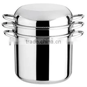 Stainnless Steel 18/8 Steamer Pot With Mirror Polish & Two-double Layer thumbnail-1