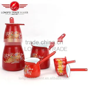 Red Design Hot Sale Flower Decal Elegant Useful Coffee Cup/milk Pot thumbnail-2