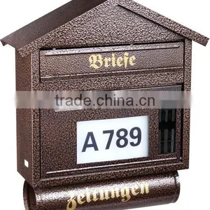 Solar Metal Lighted Mailbox With Address Number Light thumbnail-1