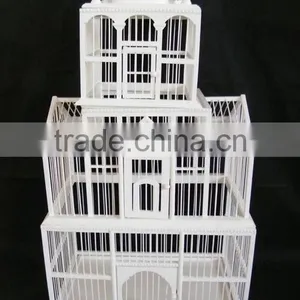 Decorative Wedding White Wood Birdcage thumbnail-1