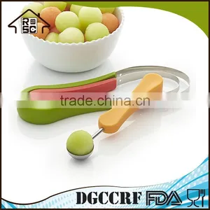 NBRSC Multi-use Stainless Steel Scoop Troop Melon Baller and Fruit Scoop Set thumbnail-1