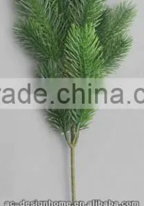 GREEN ARTIFICIAL PLASTIC PINE BRANCH W/13 TIPS thumbnail-1