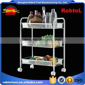 Storage Trolley Basket Rack Stand Wheel Cart Holder Kitchen Hotel Shopping Vegetable Fruit thumbnail-2