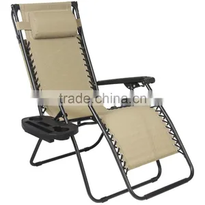 Garden Metal Canopy Folding Beige Zero Gravity Lounge Chair thumbnail-2
