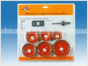 9pcs Hcs Hole Saw Set, High Carbon Steel Hole Saw Set, 9PC Down Light Installation Kit thumbnail-1