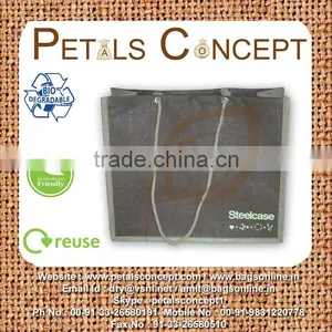 Jute Shopping Bag With Cotton Cord Handle thumbnail-1