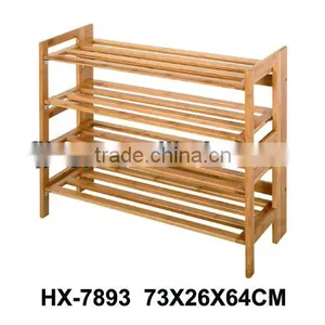 Bamboo 4 Tier Shoe Rack, Shoe Shelf for Home-Using thumbnail-6