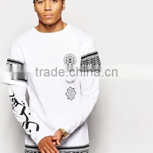 Lastest Men's Long 100% Cotton Screen Printing Oversized T Shirt thumbnail-2
