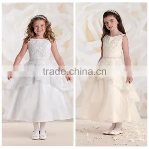 White Children Lovely Lace Flower Girl Dress for Wedding thumbnail-1