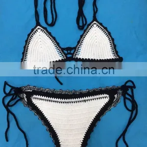 New Fashion Ladies Crochet Cotton Summer Beach Bikini Set thumbnail-1