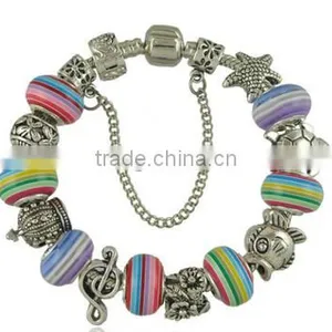 Vintage Big Hole Flower Beads Braided Bracelet Black Adjustable Rope Knot Bracelet for 2016 Promotional Items thumbnail-2