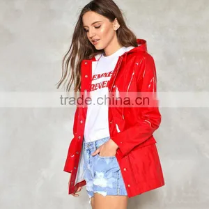 2017 New Design Long Section Straight Version Woven Red Women Winter Coat for Young Girls thumbnail-2