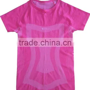 Ladies Sport Wear Seamless Short Sleeve T-shirts thumbnail-1