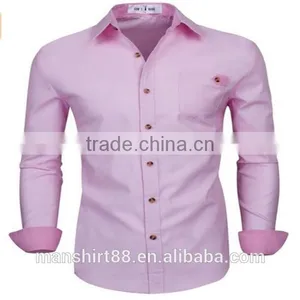 2016 New Wholesale Stylish Slim Fit Long Sleeve Contrast Custom Mens Casual Dress Shirts thumbnail-3
