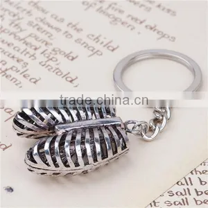 3D Keychain & Keyring Rib Cage Antique Silver 9.1cm thumbnail-3