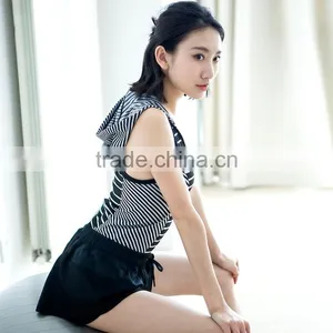 Wholesale Sleeveless Sports Vest With Hat Summer Workout Wear Ribbed Tank Top thumbnail-3