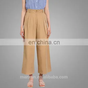 2017 OEM Srevices Girls Simple Clothing Comfort Khaki Pleated Plus Trousers Wholesale thumbnail-2