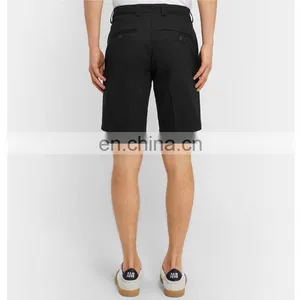 Dongguan Clothing Manufacturers Custom Slim-Fit Black Cotton-Drill Chino Shorts thumbnail-2