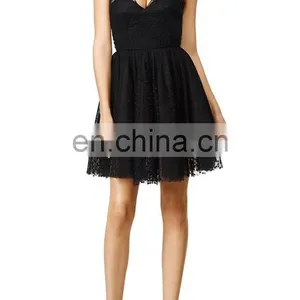 Design Sleeveless Black Tulle Classy and Flirty Ladies Party Dress 2016 thumbnail-2