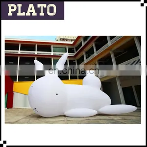 Outdoor Giant Inflatable White Rabbit Cartoon Model for Promotion thumbnail-1
