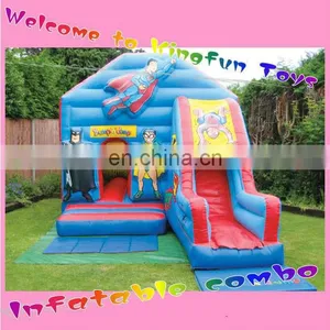 Superman Inflatable Bouncy House With Slide thumbnail-1
